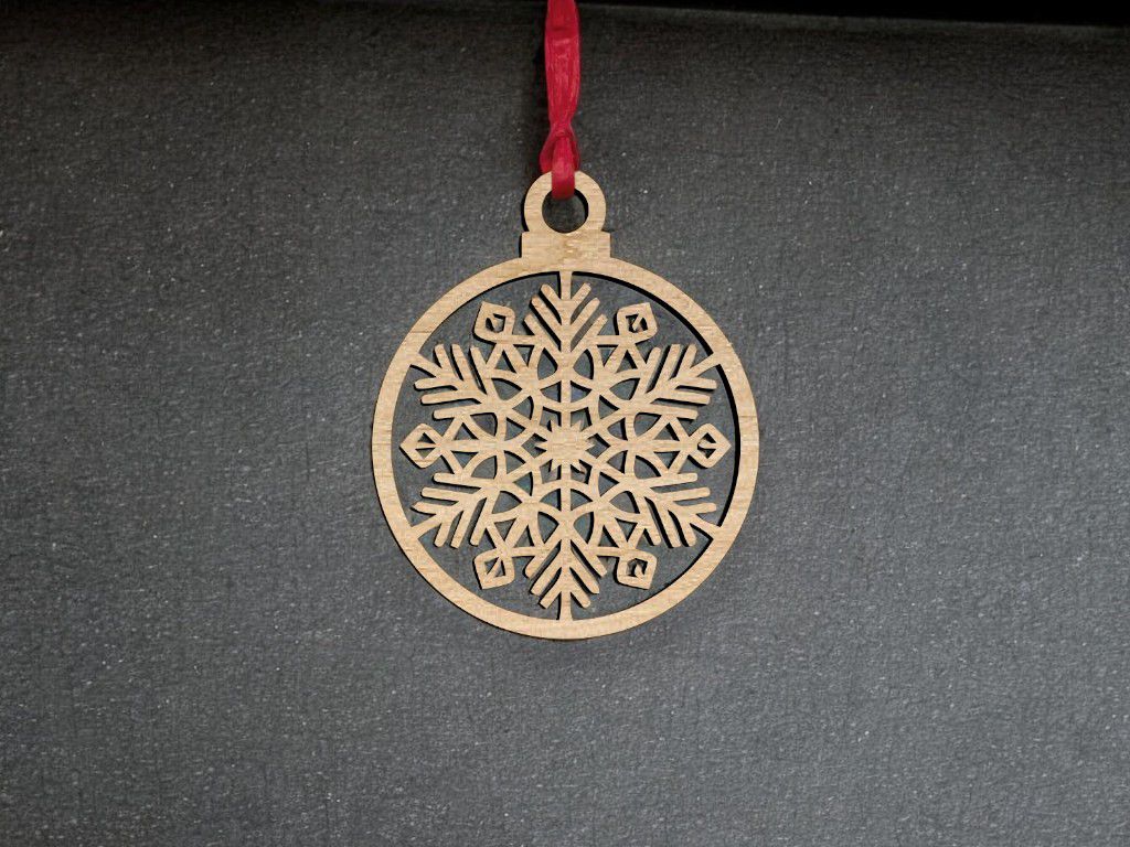 Laser Cut Christmas Snowflake Tree Ornament Vector