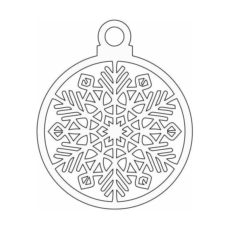 Laser Cut Christmas Snowflake Tree Ornament Vector