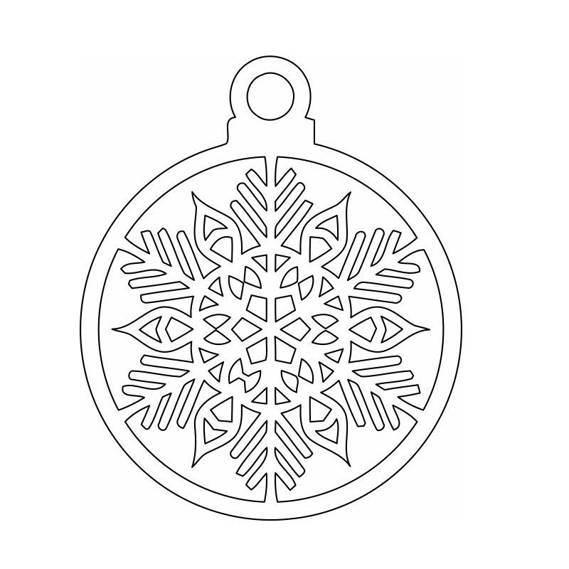 Laser Cut Christmas Tree Snowflake Bauble Vector