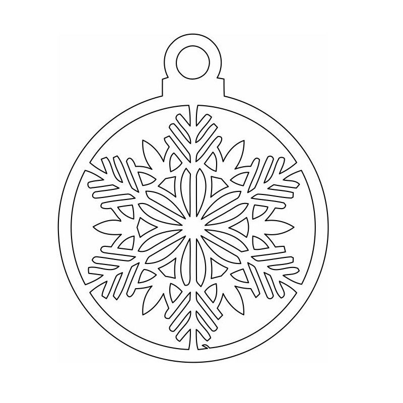 Laser Cut Christmas Snowflake Ball Vector
