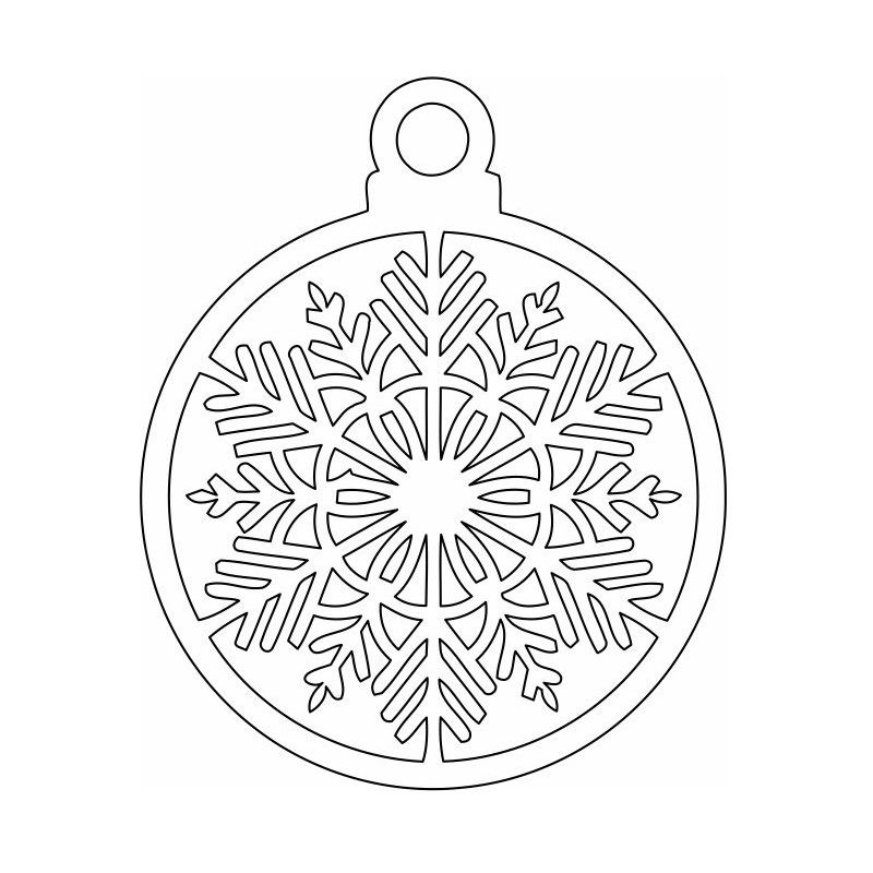 Laser Cut Christmas Snowflake Ball Decoration Vector
