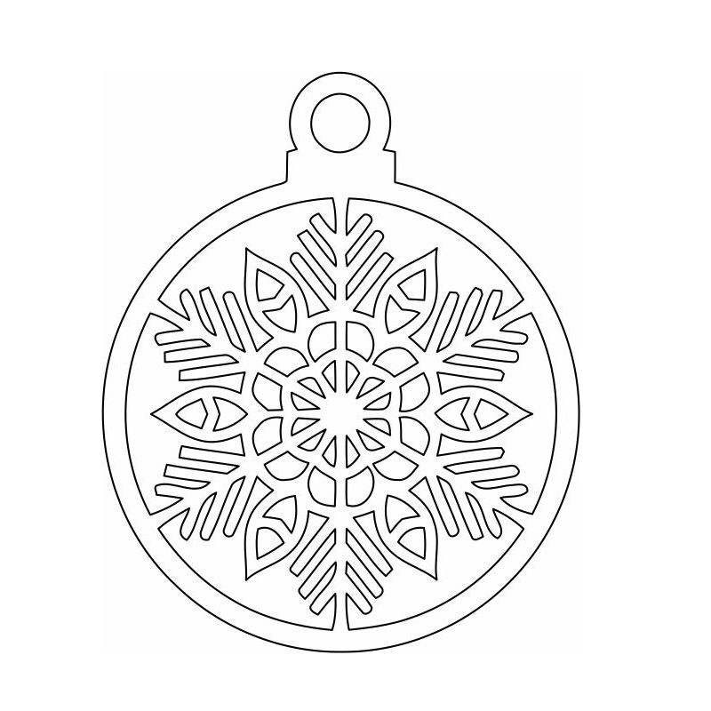 Laser Cut Christmas Snowflake Bauble Decoration Vector