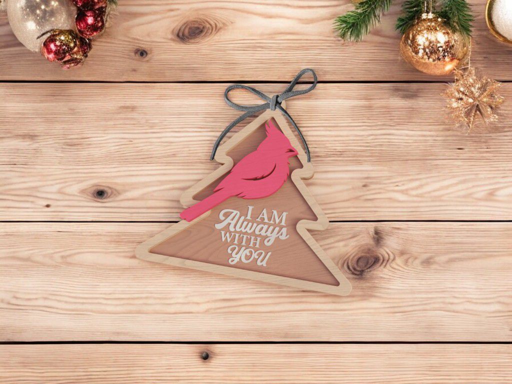 Laser Cut Cardinal Christmas Ornament Vector