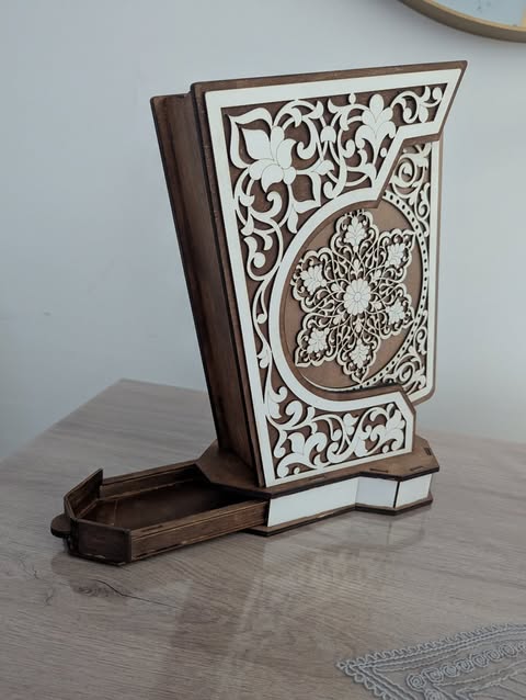 Laser Cut Decorative Holy Quran Box with Rehal CDR File Free Download ...