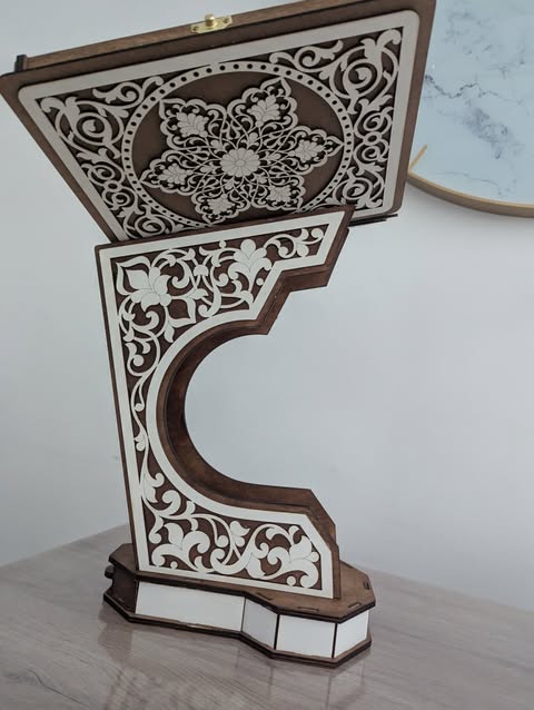 Laser Cut Decorative Holy Quran Box with Rehal CDR File Free Download ...