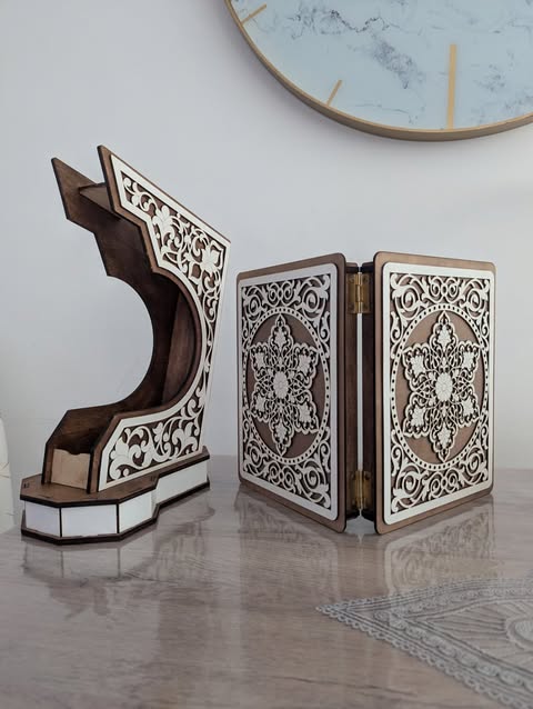 Laser Cut Decorative Holy Quran Box with Rehal CDR File Free Download ...