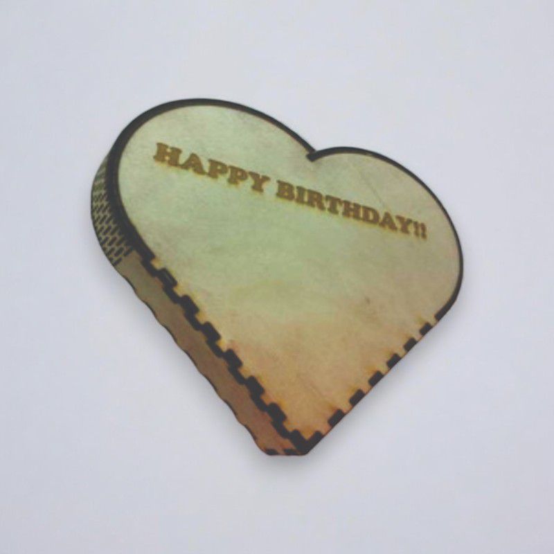 Laser Cut Happy Birthday Heart Gift Box Vector