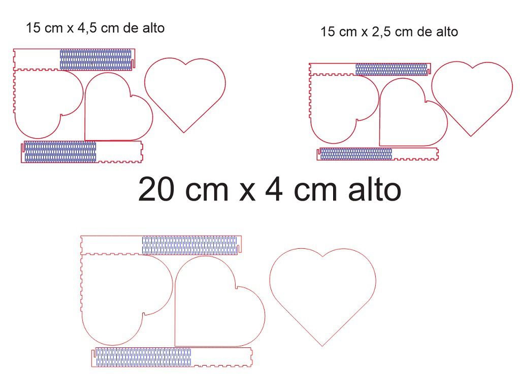 Laser Cut Birthday Heart Box with 3 Sizes Vector