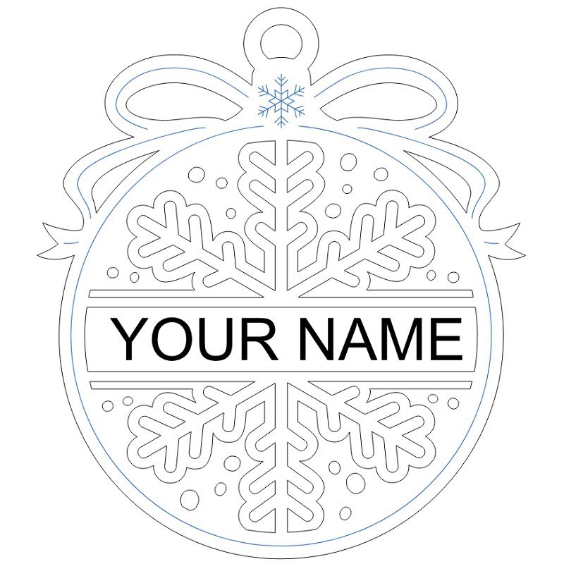 Laser Cut Personalized Christmas Snowflake Ornament Vector