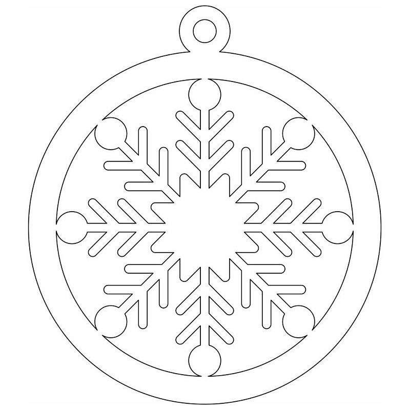 Laser Cut Christmas Snowflake Ball Ornament Vector