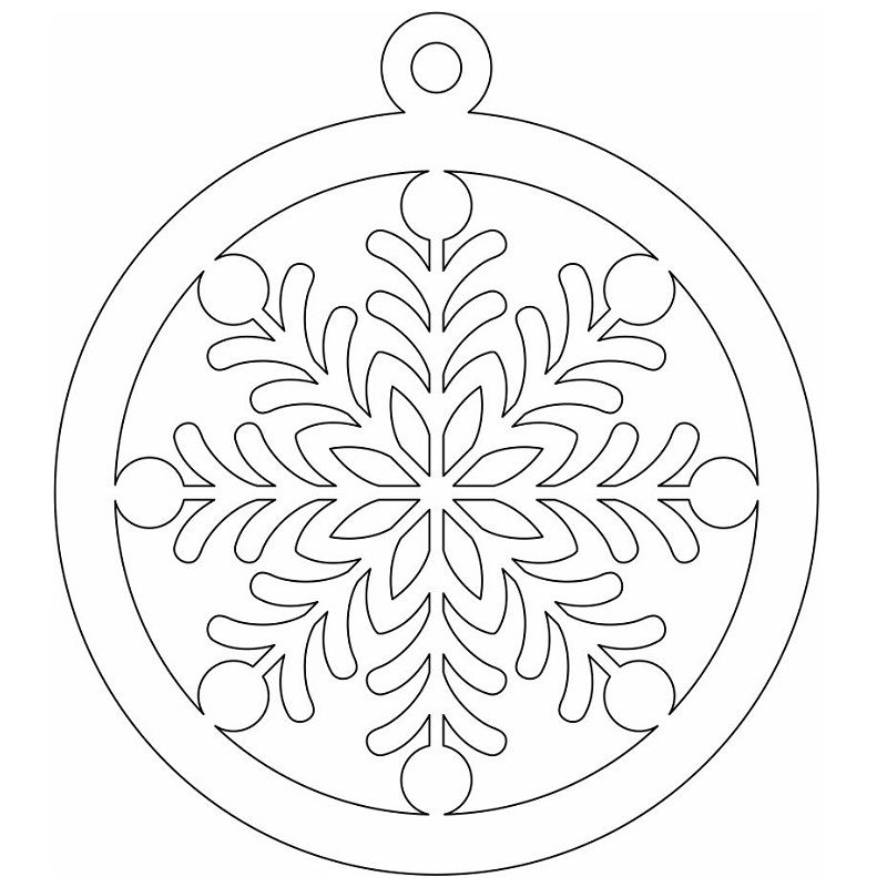 Laser Cut Wooden Christmas Ball Ornament Vector