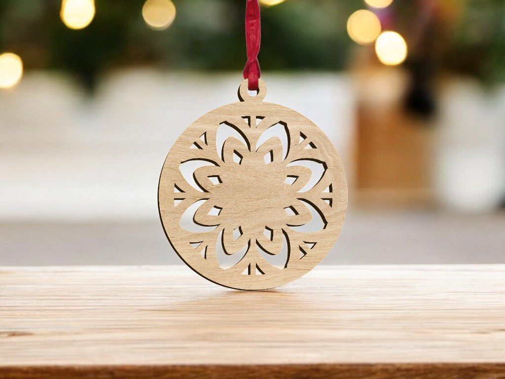 Laser Cut Christmas Tree Decorations Bauble Vector