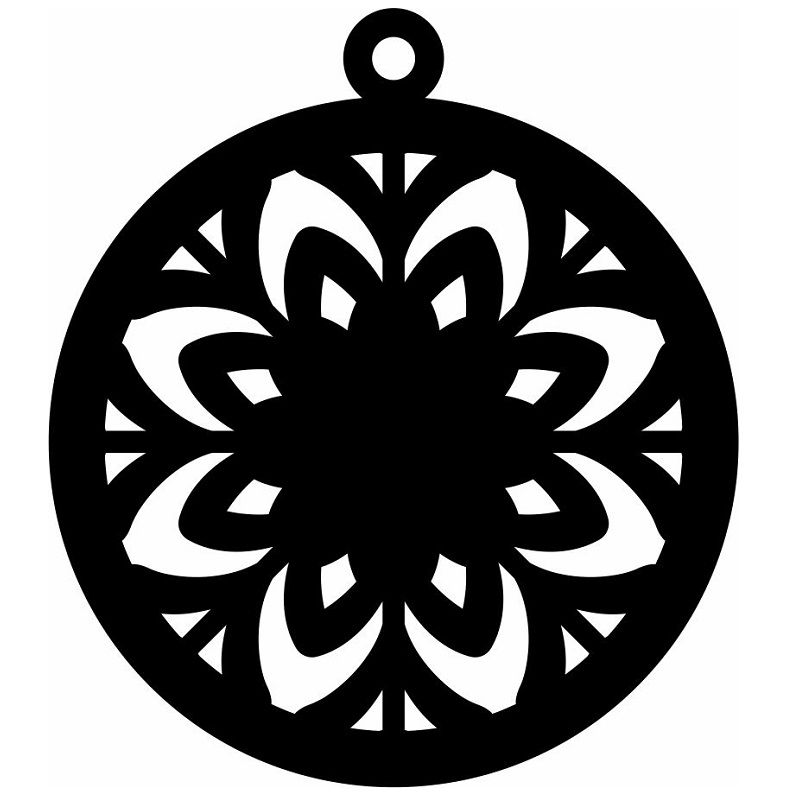 Laser Cut Christmas Tree Decorations Bauble Vector