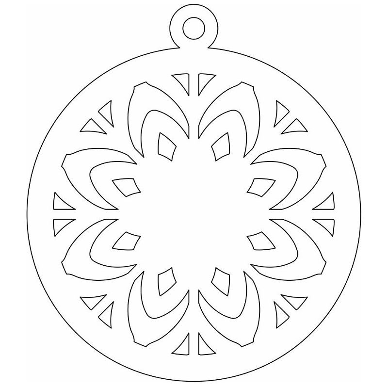 Laser Cut Christmas Tree Decorations Bauble Vector