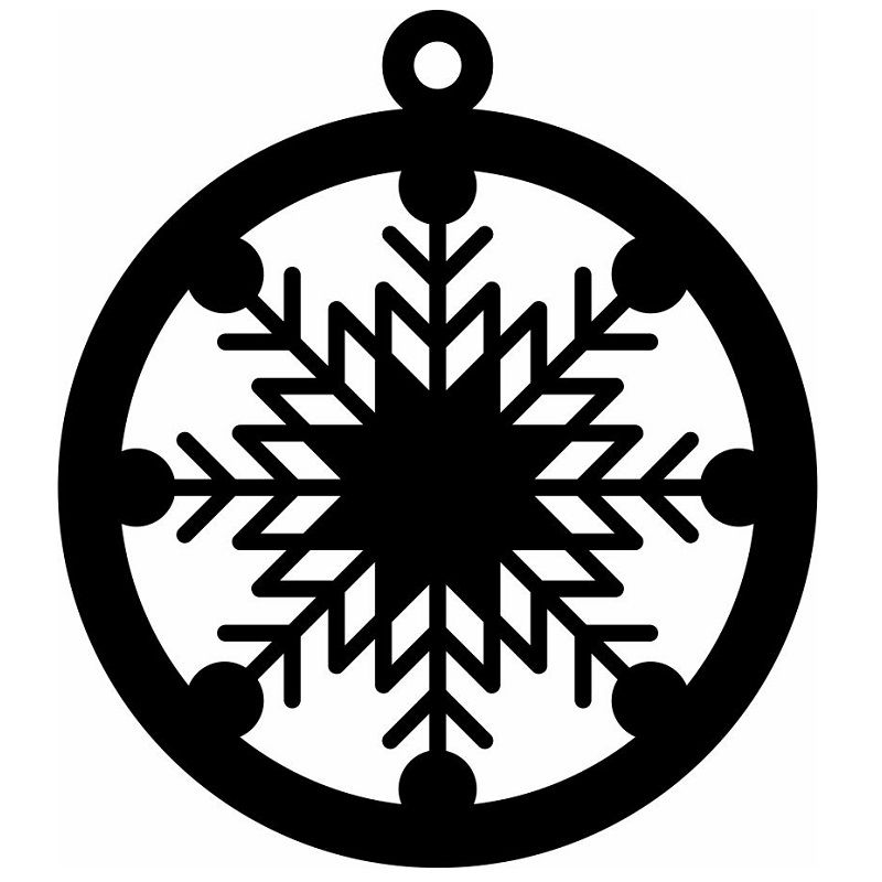 Laser Cut Snowflake Christmas Tree Bauble Vector
