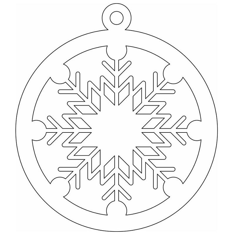 Laser Cut Snowflake Christmas Tree Bauble Vector