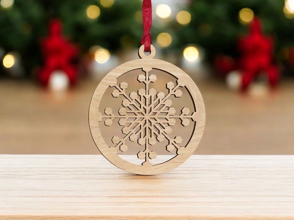 Laser Cut Christmas Tree Decoration Bauble Vector