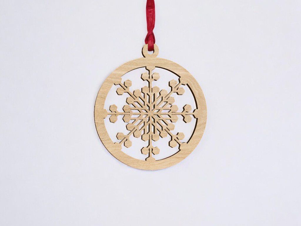 Laser Cut Christmas Tree Decoration Bauble Vector