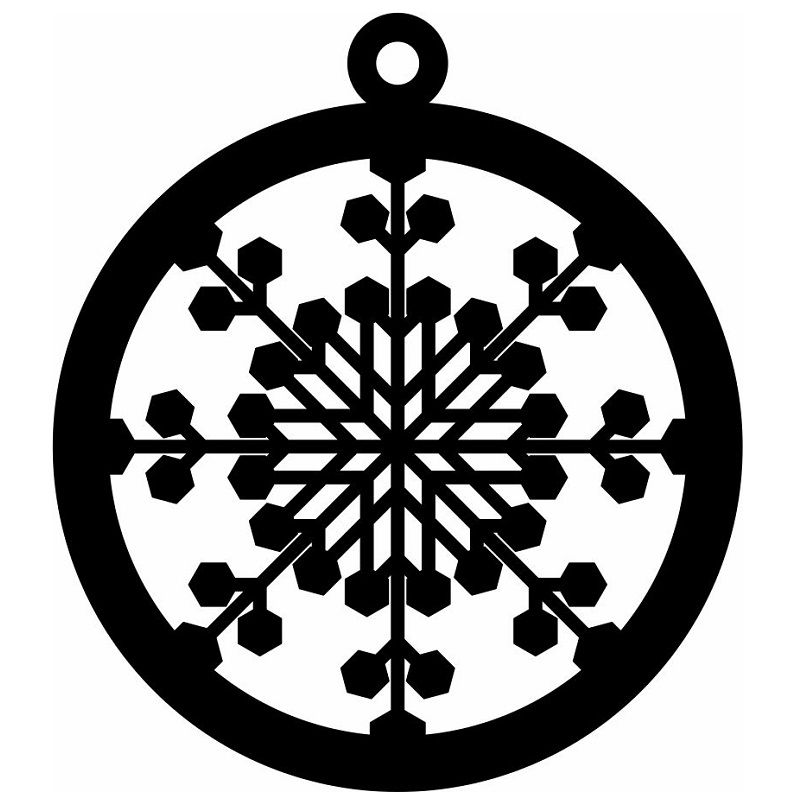 Laser Cut Christmas Tree Decoration Bauble Vector