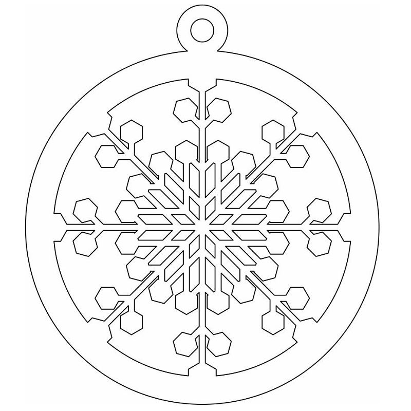 Laser Cut Christmas Tree Decoration Bauble Vector