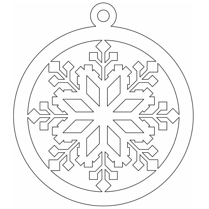 Laser Cut Christmas Tree Snowflake Bauble Ornament Vector