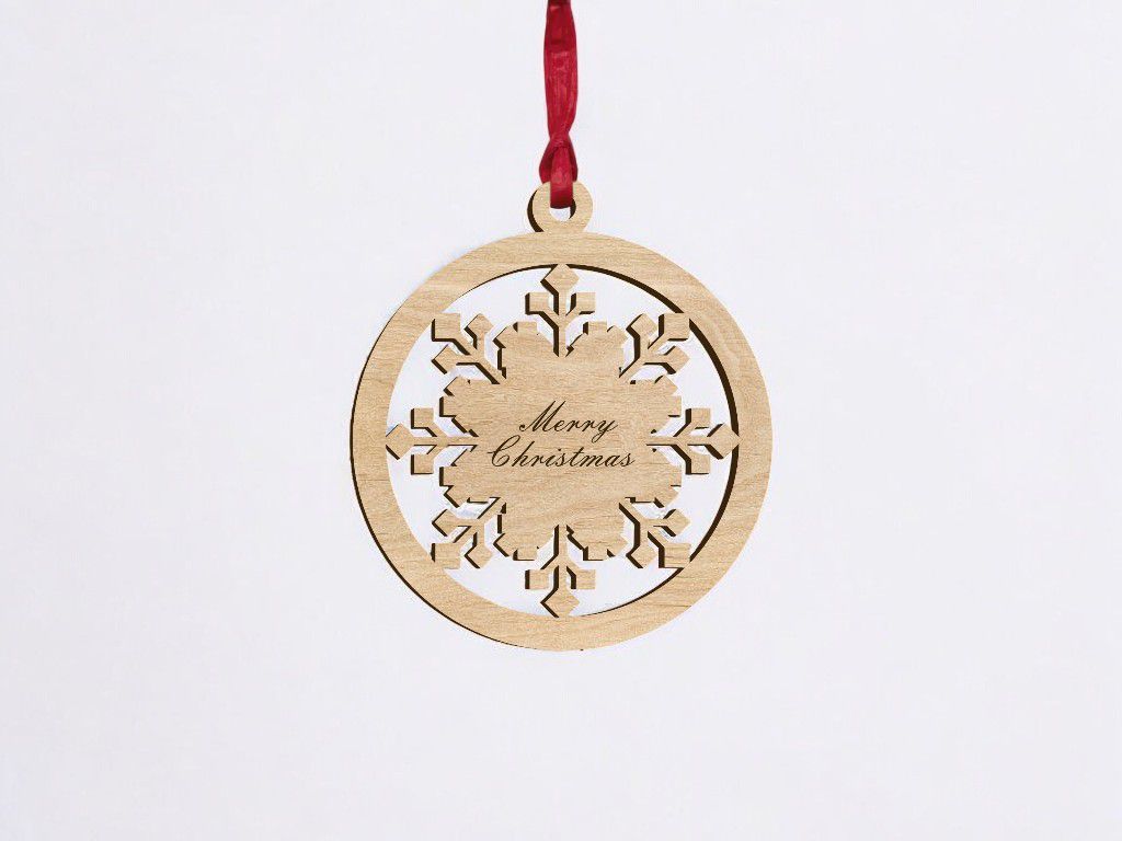 Laser Cut Personalized Christmas Bauble Ornament Vector