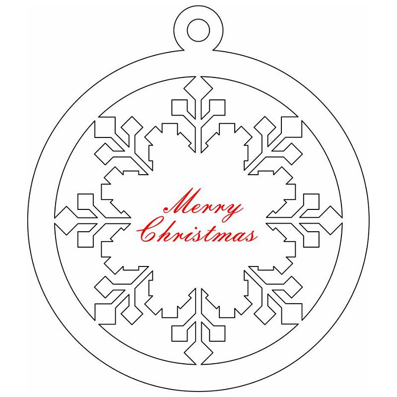 Laser Cut Personalized Christmas Bauble Ornament Vector