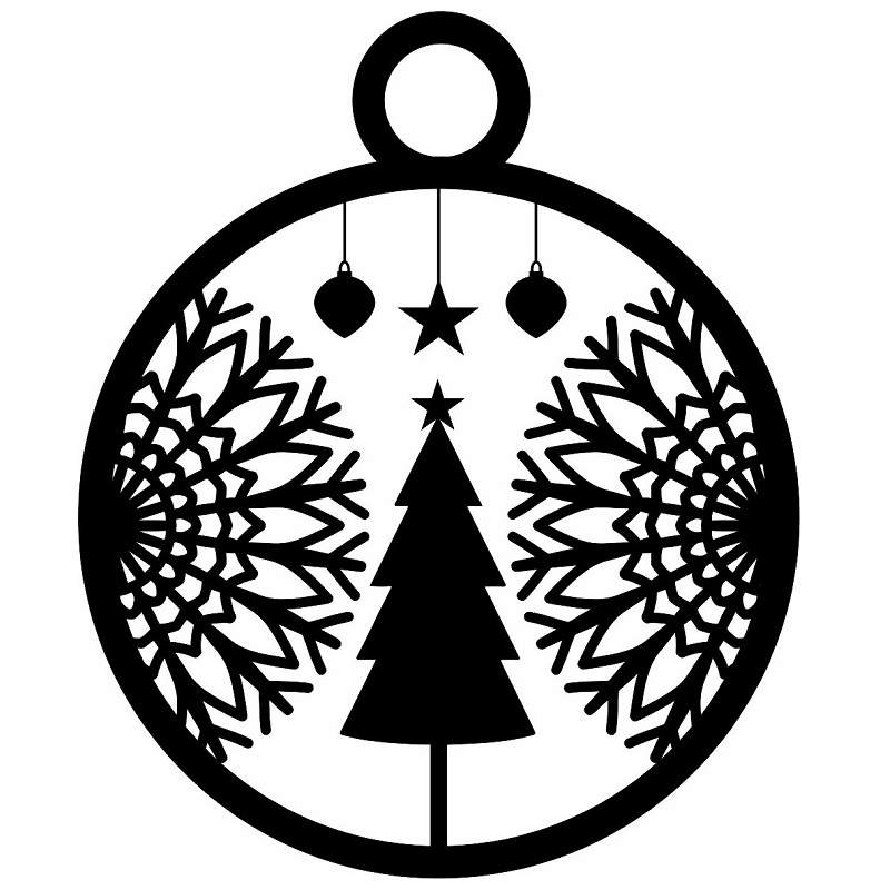 Laser Cut Christmas Tree Decoration Ornament Vector