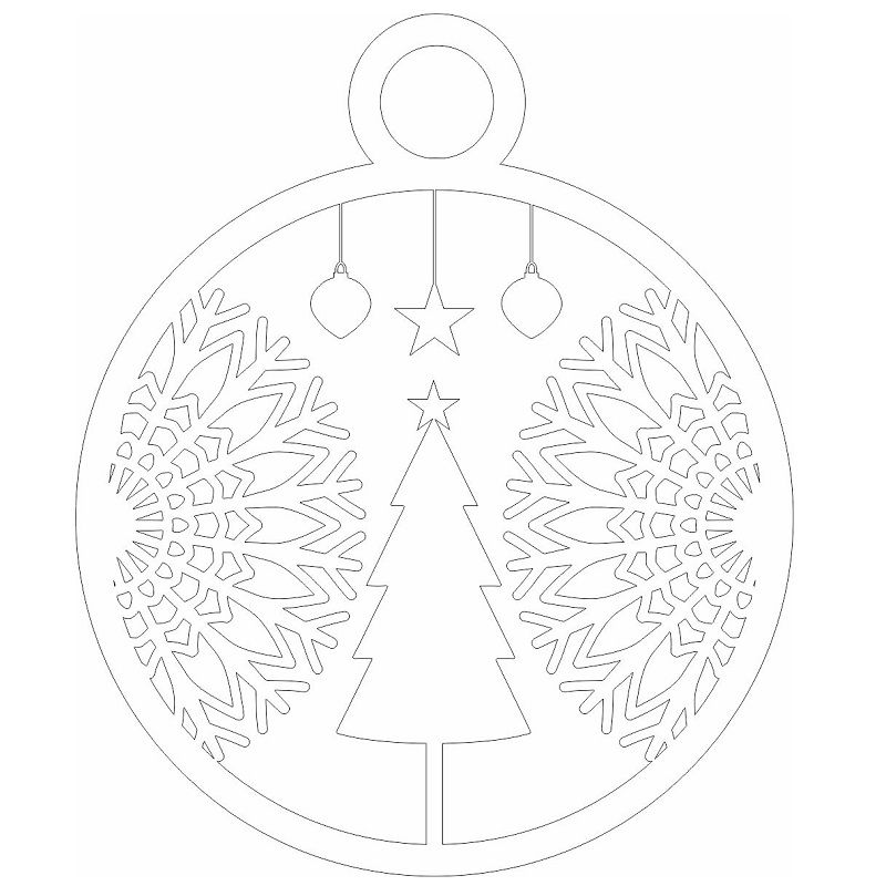 Laser Cut Christmas Tree Decoration Ornament Vector