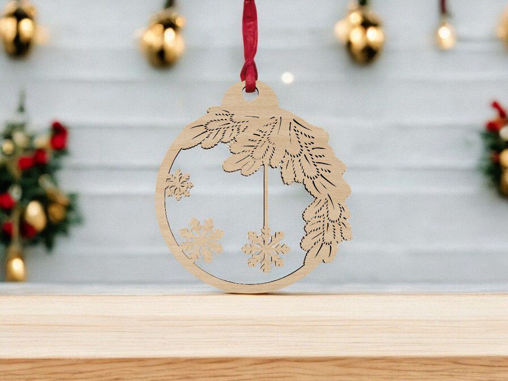 Laser Cut Ornate Bauble Christmas Tree Decoration Vector