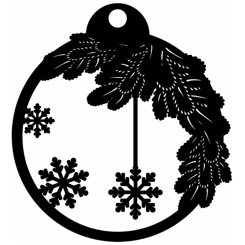 Laser Cut Ornate Bauble Christmas Tree Decoration Vector