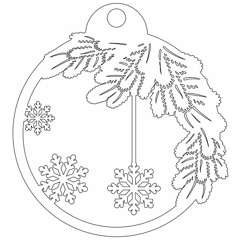 Laser Cut Ornate Bauble Christmas Tree Decoration Vector