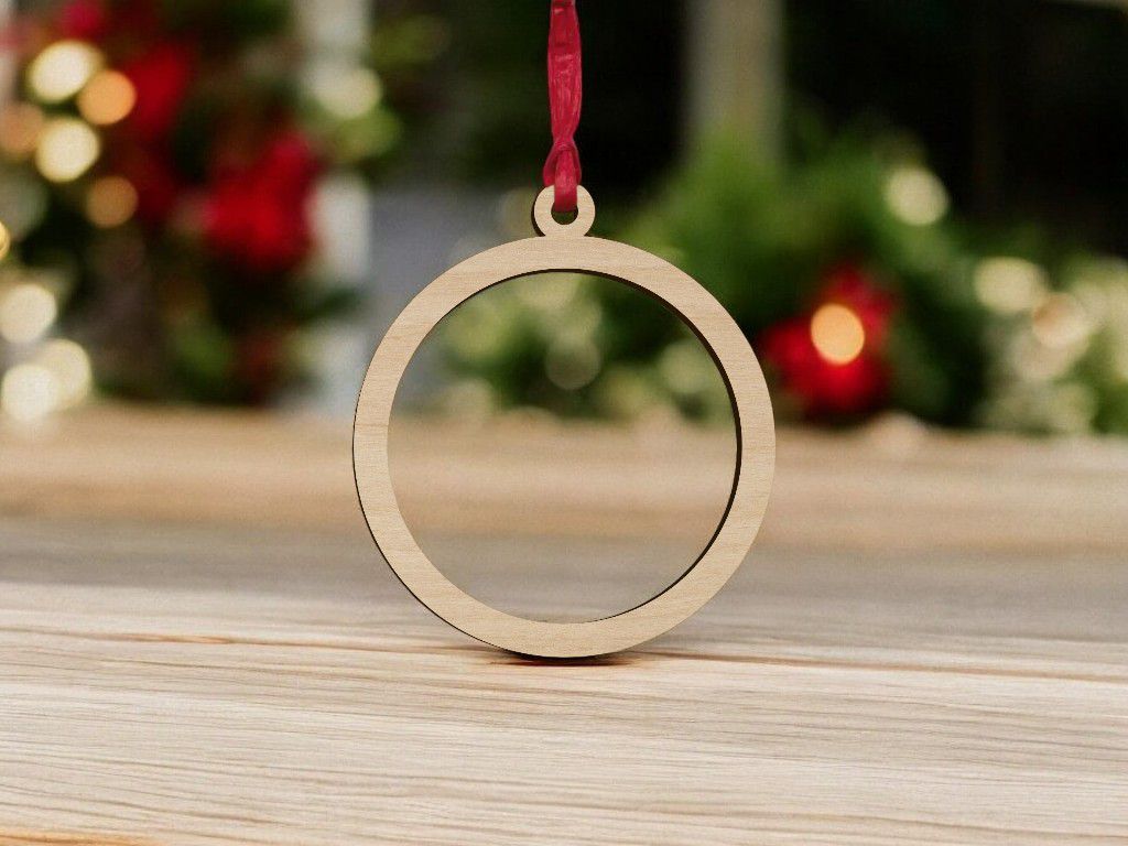 Laser Cut Hollow Bauble Christmas Tree Ornament Vector