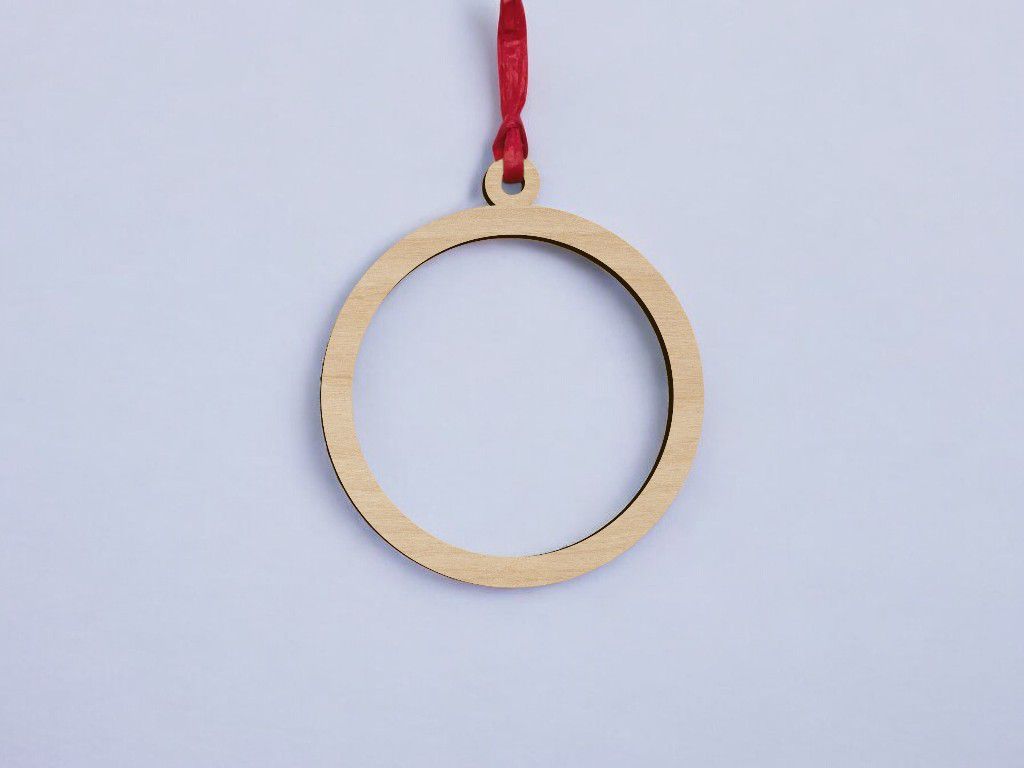 Laser Cut Hollow Bauble Christmas Tree Ornament Vector