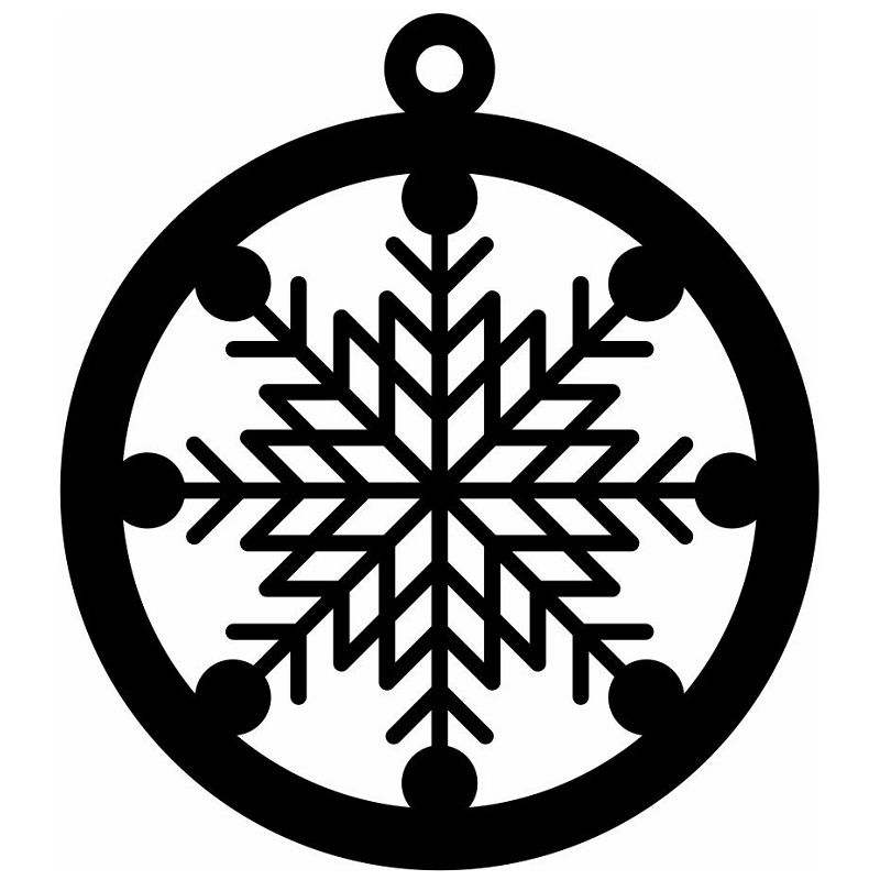 Laser Cut Christmas Ornament With Snowflake Shape Vector