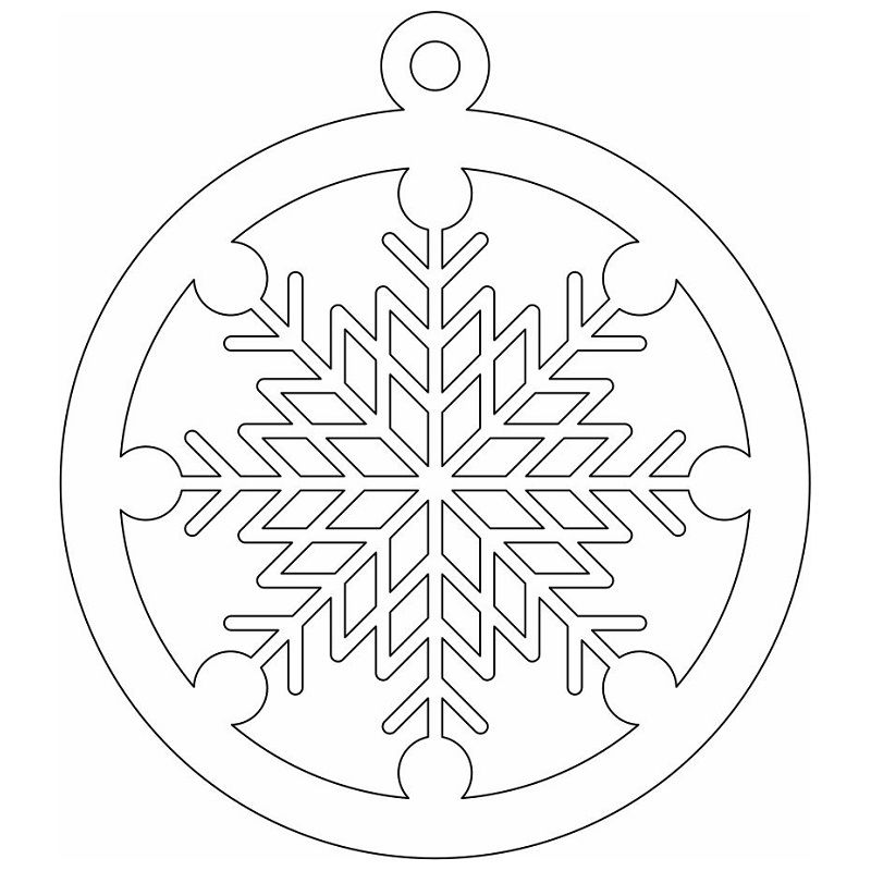 Laser Cut Christmas Ornament With Snowflake Shape Vector