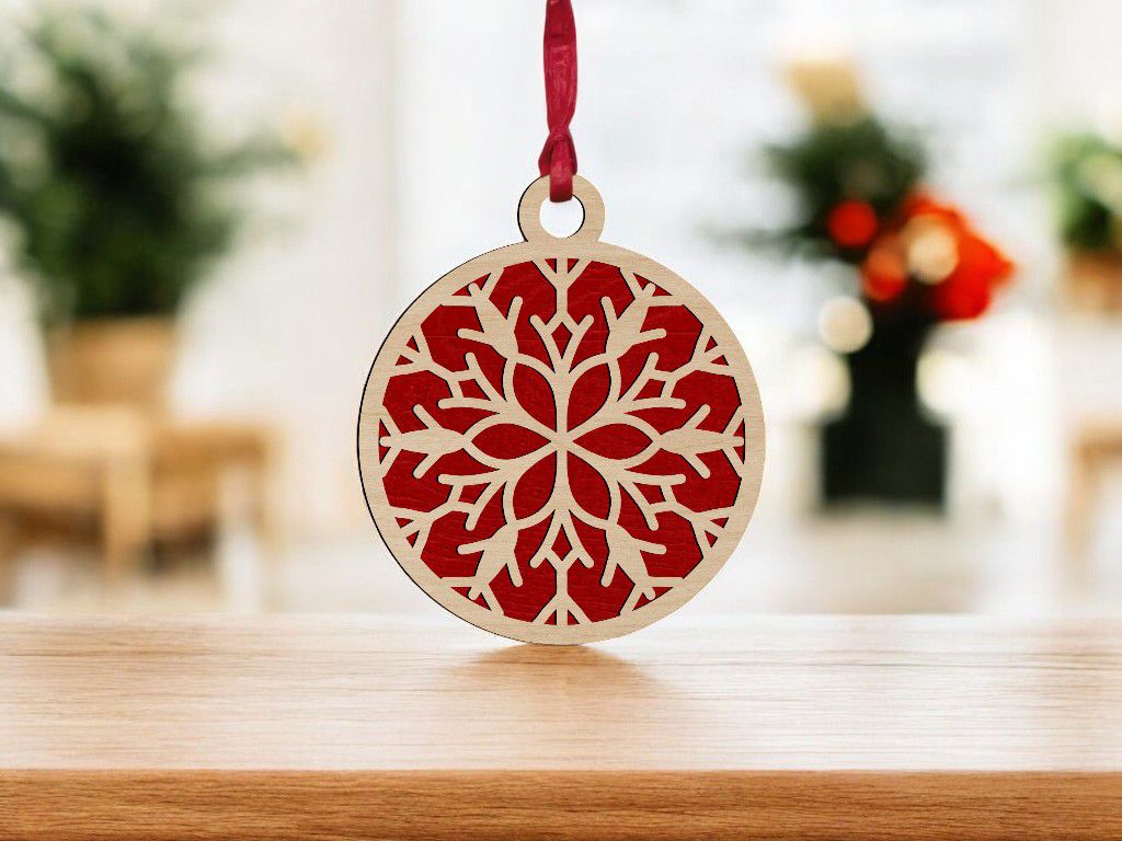 Laser Cut Two Layer Christmas Tree Ornament Vector