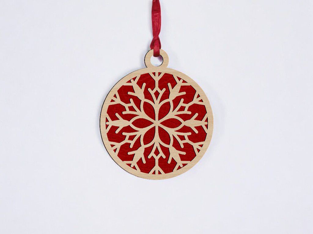 Laser Cut Two Layer Christmas Tree Ornament Vector