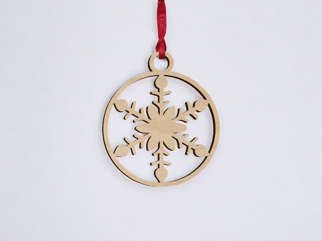 Laser Cut Christmas Bauble Pendant Vector