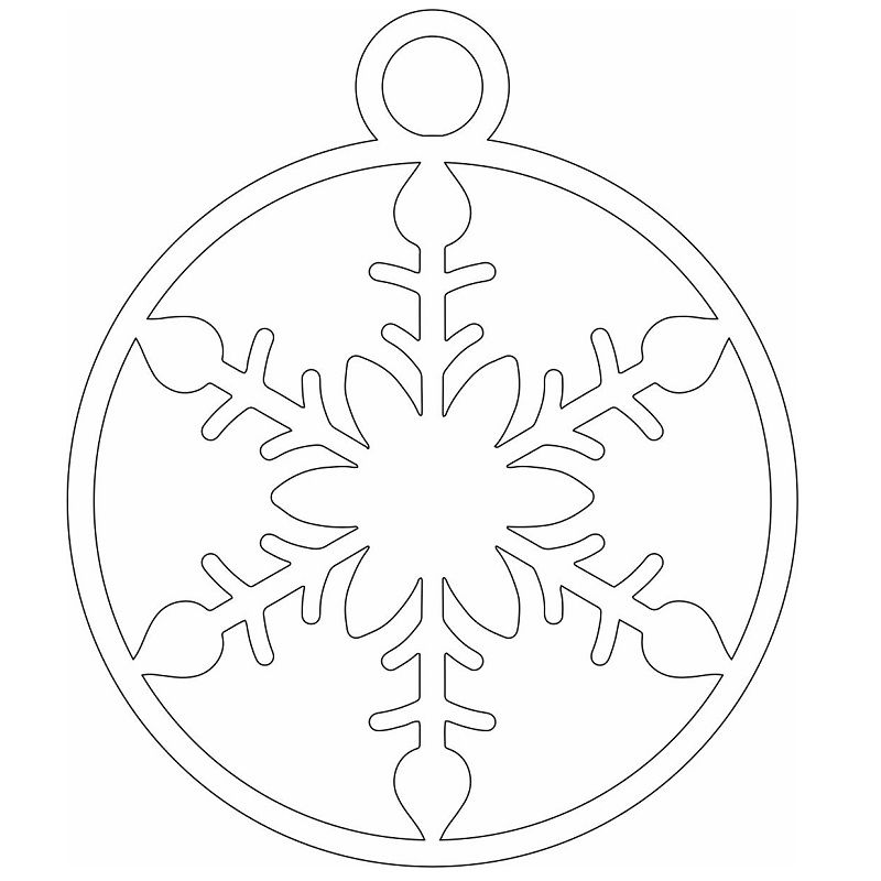 Laser Cut Christmas Bauble Pendant Vector