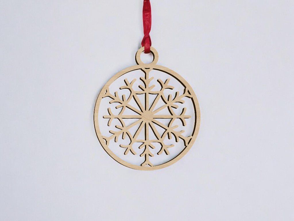 Laser Cut Wooden Christmas Tree Ornament Vector