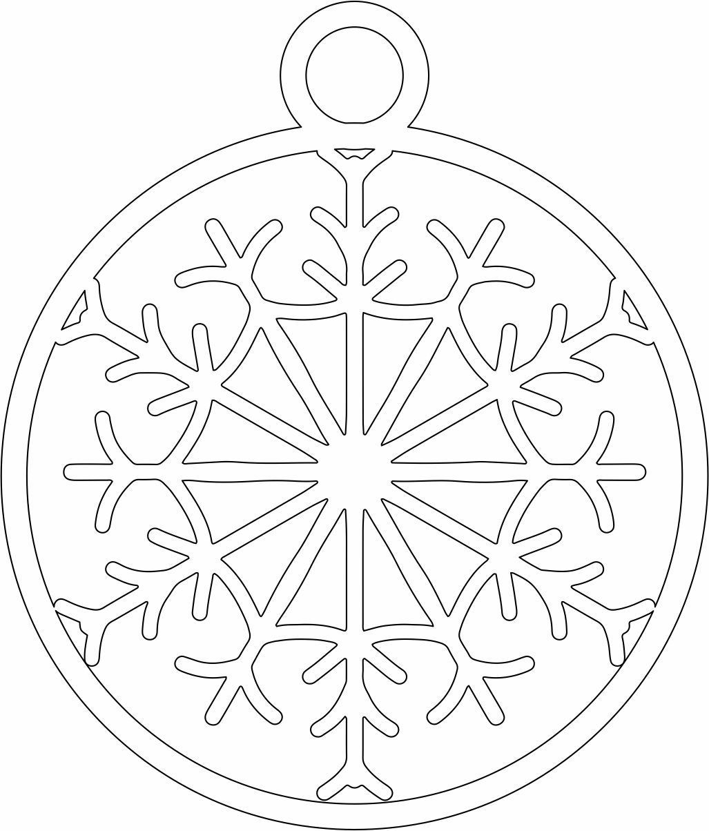 Laser Cut Wooden Christmas Tree Ornament Vector
