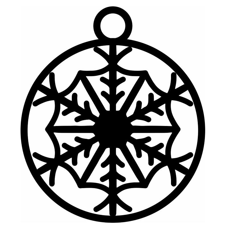 Laser Cut Christmas Bauble with Snowflake Pattern