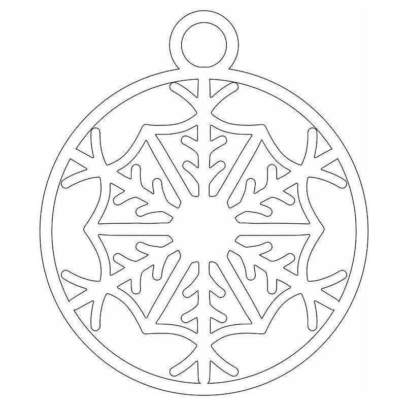 Laser Cut Christmas Bauble with Snowflake Pattern