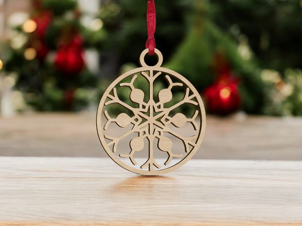 Laser Cut Snowflake Ball Christmas Ornament Vector