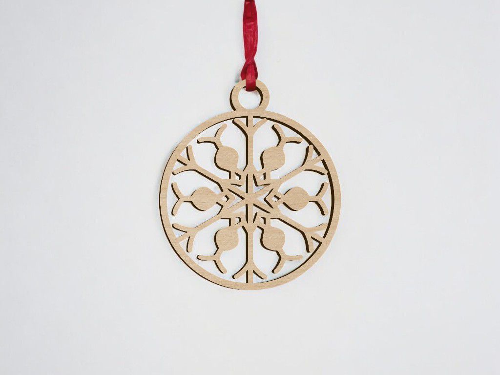 Laser Cut Snowflake Ball Christmas Ornament Vector