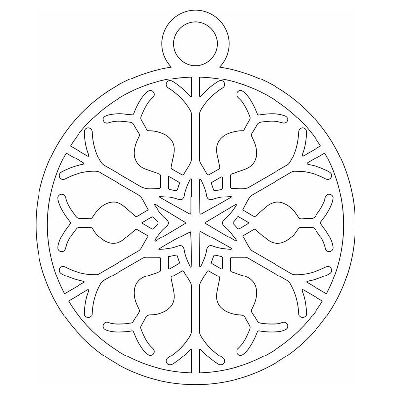 Laser Cut Snowflake Ball Christmas Ornament Vector