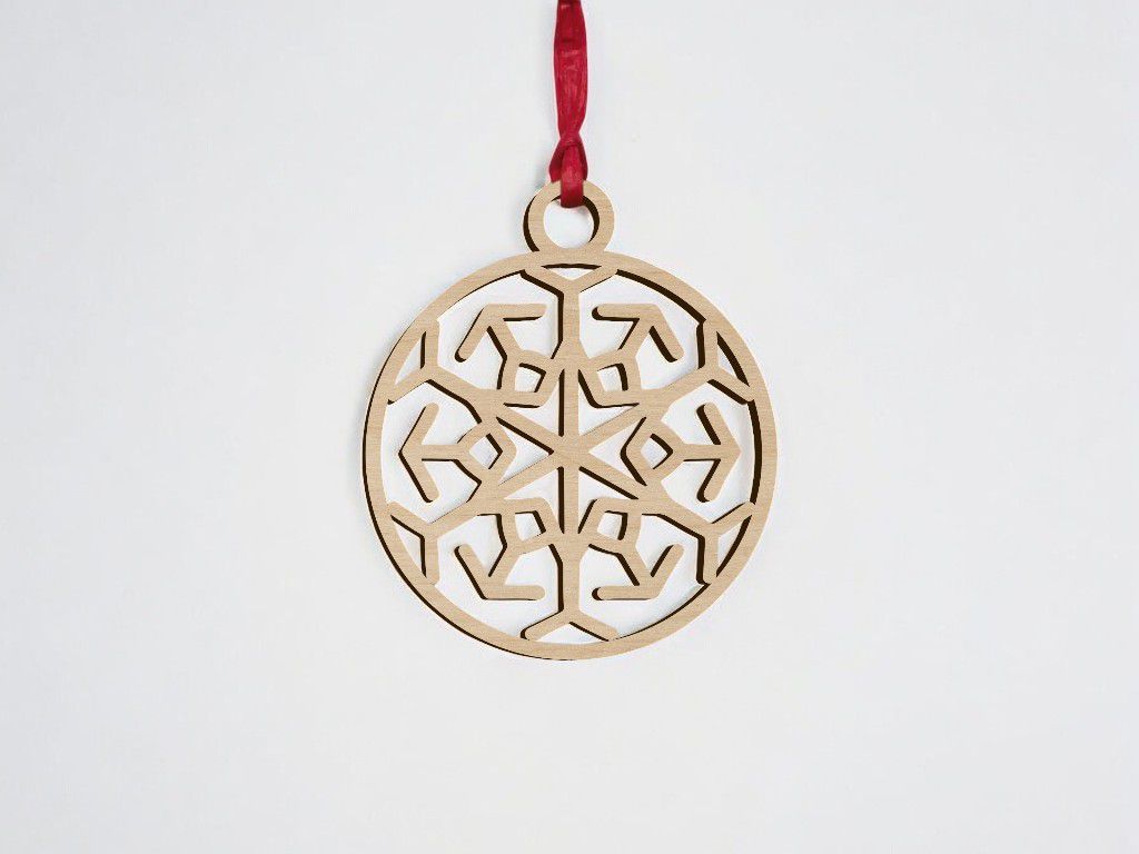 Laser Cut Christmas Tree Ornament Bauble Vector
