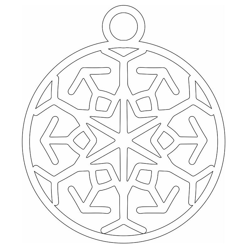 Laser Cut Christmas Tree Ornament Bauble Vector