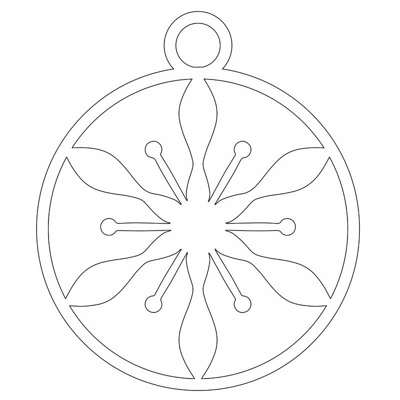Laser Cut Christmas Ball Template with Snowflake Vector